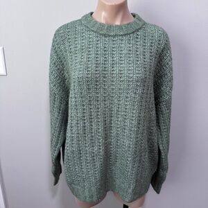 American Eagle Green Cozy Knit Sweater Medium